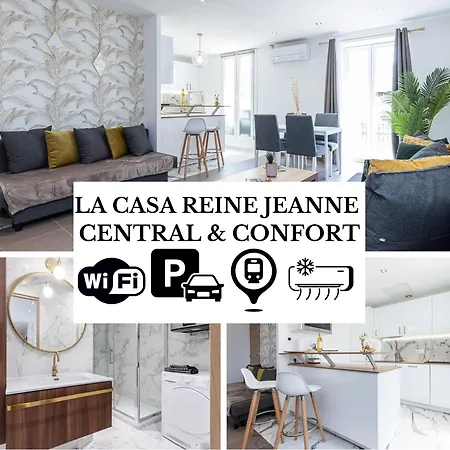 شقة Casa Reine Jeanne- Ideal Groups & Family -central Near Train Station - Parking - New&confort-ac *